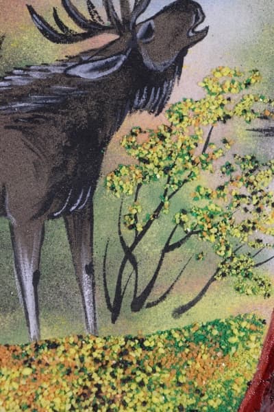 Картина из самоцветов "Лось в лесу. Осень"
