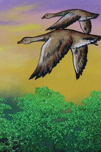 Картина из самоцветов "Утки"