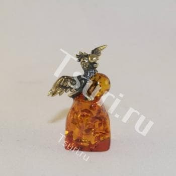 Подарок из янтаря Попугайчик