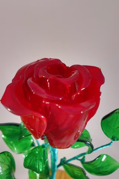 Подарок из стекла Роза красная