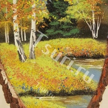 Подарок из камня Картина Осень в лесу