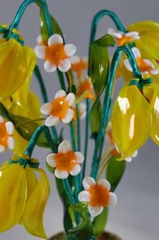 Подарок из стекла колокольчики желтый
