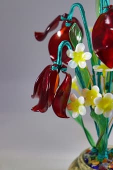 Сувенир из стекла колокольчики красный