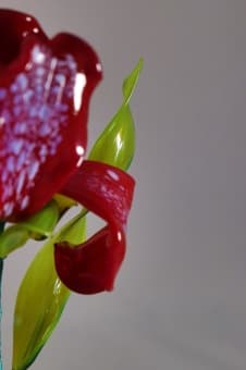 Стеклянный сувенир Ирис красный