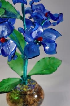 Подарок из стекла семицветик синий