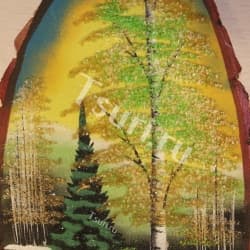 Подарок из камня Картина Лесной Пейзаж