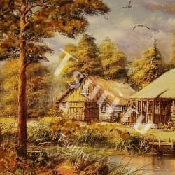 Картина с янтарём Пейзаж
