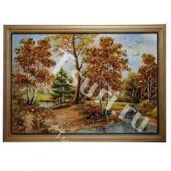 Картина с янтарём Пейзаж