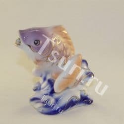 Сувенир из фарфора Статуэтка Карп фиолетовый