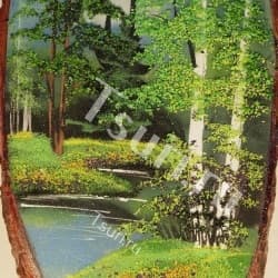 Подарок из камня Картина Берёзки у реки